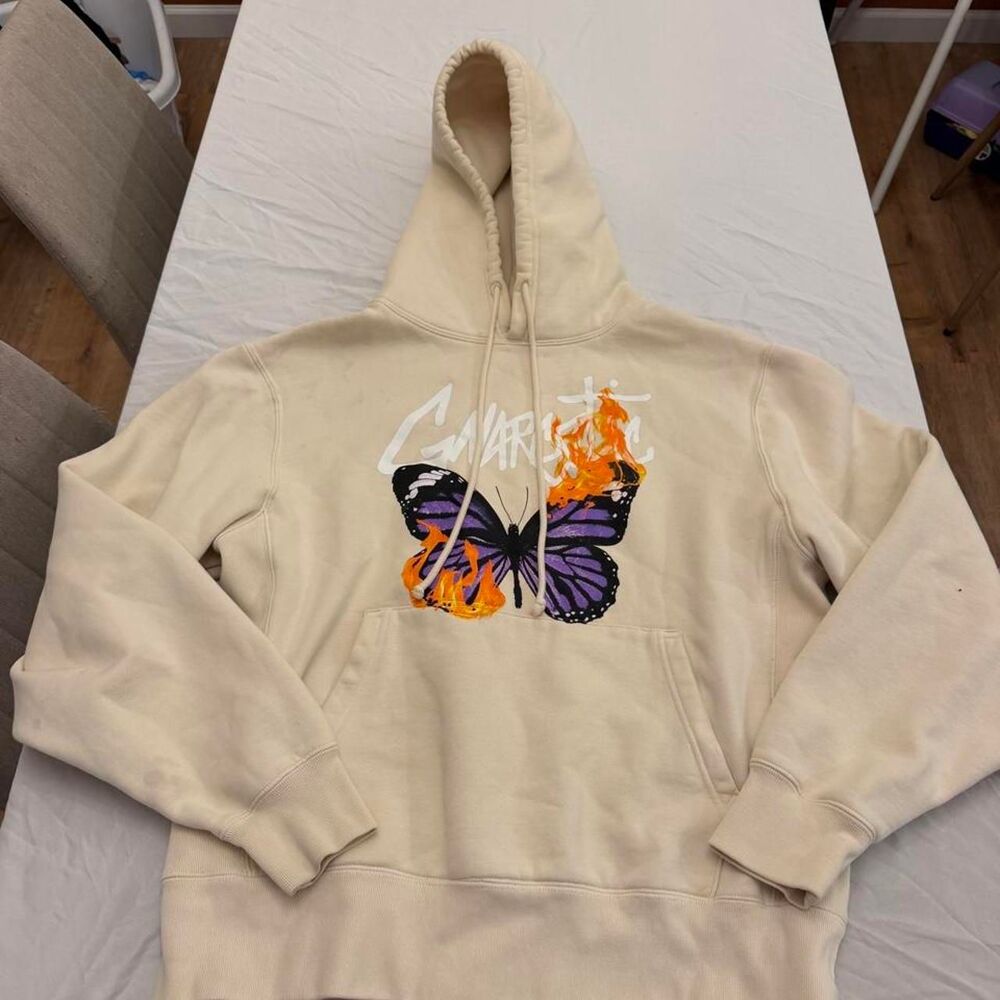 Unbranded Men's Cream and Tan Hoodie